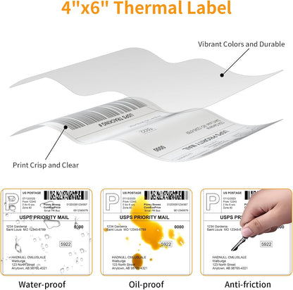 4x6" Versendingsetikette Termiese Drukker Plakkers - (250 Velle)