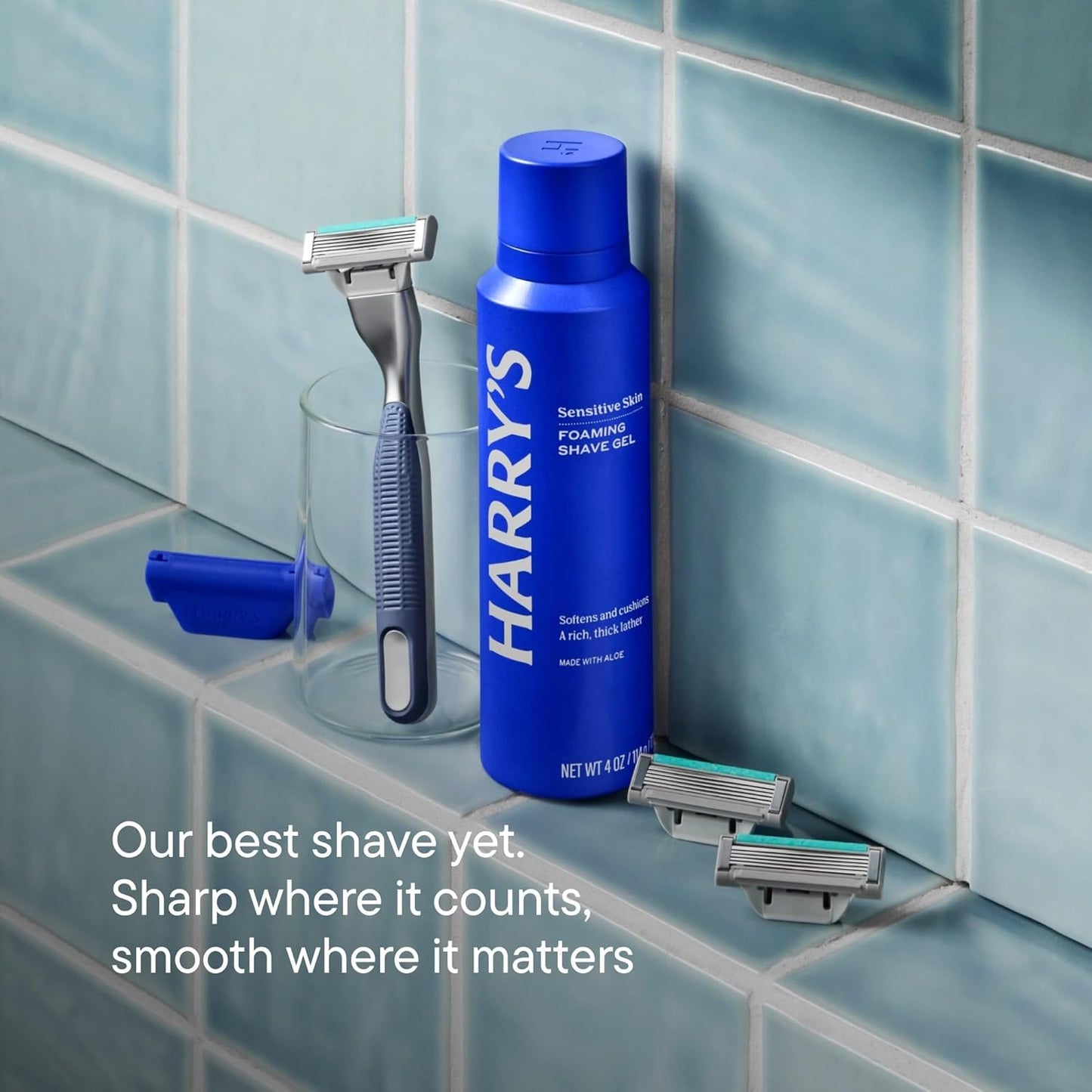 Razor Shaving Kit for Men - Premium Handle and 3 Razor Blade Cartridges - Advanced Pivoting System - Onyx