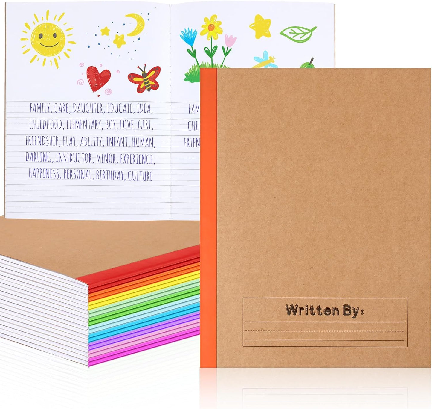 (20 PK) Primary Composition Notebook 9 3/4 x 7 1/2" Back to School Supplies, K-2 Primary Writing Notebook for Kids Student Draw and Write Story Journal (Classic Color)