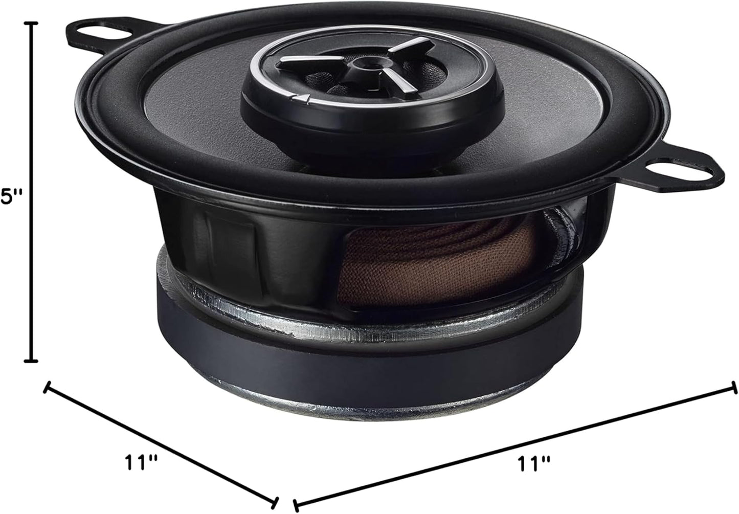 Kenwood eXcelon KFC-X3C 3.5-duim Mid-reeks motorluidspreker met sy-gebalanseerde koepelhoëtweeters vir Chrysler/Toyota/Ander, 120 Watt Maksimum Krag (Paar)