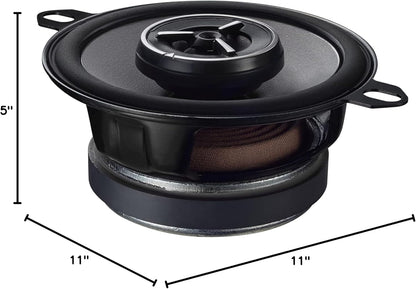 Kenwood eXcelon KFC-X3C 3.5-duim Mid-reeks motorluidspreker met sy-gebalanseerde koepelhoëtweeters vir Chrysler/Toyota/Ander, 120 Watt Maksimum Krag (Paar)