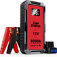 Car Battery Jump Starter with 6000A Peak Smart Clip LCD Display and 3 Modes Flashlight for Up to All Gas and 10.0L Diesel Engine 12V Auto Battery Booster Jumper Cables Portable Lithium Jump Box
