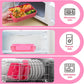 Large Bento-Style Leakproof Boxes 4 Compartments Snack Containers w/ Tableware Reusable On-the-Go Meal - Pink