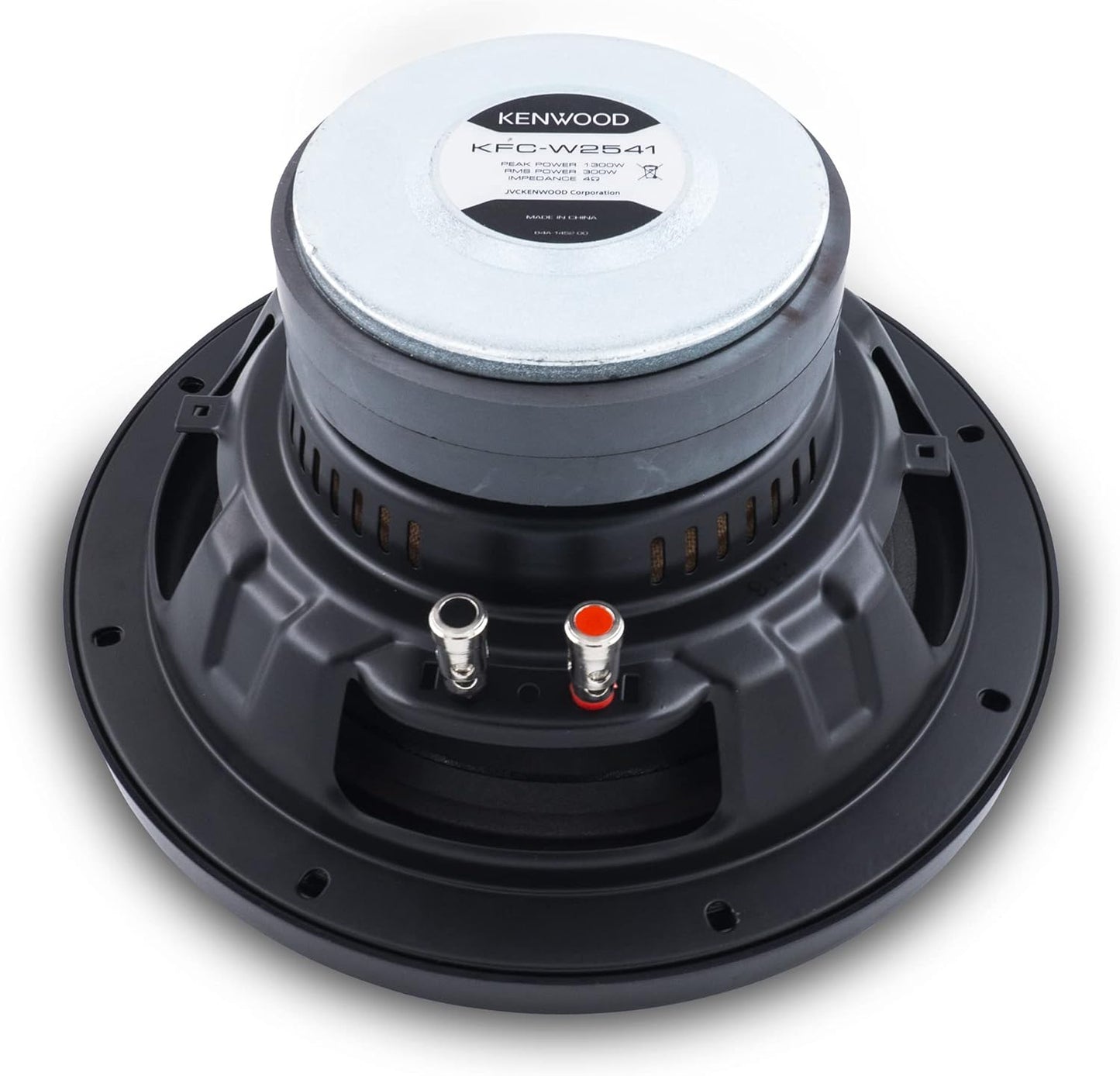 Kenwood KFC-W2541-motorsubwoofer - 1300 Watt maksimum krag, 10 duim, enkel 4 Ohm-stemspoel, word individueel verkoop