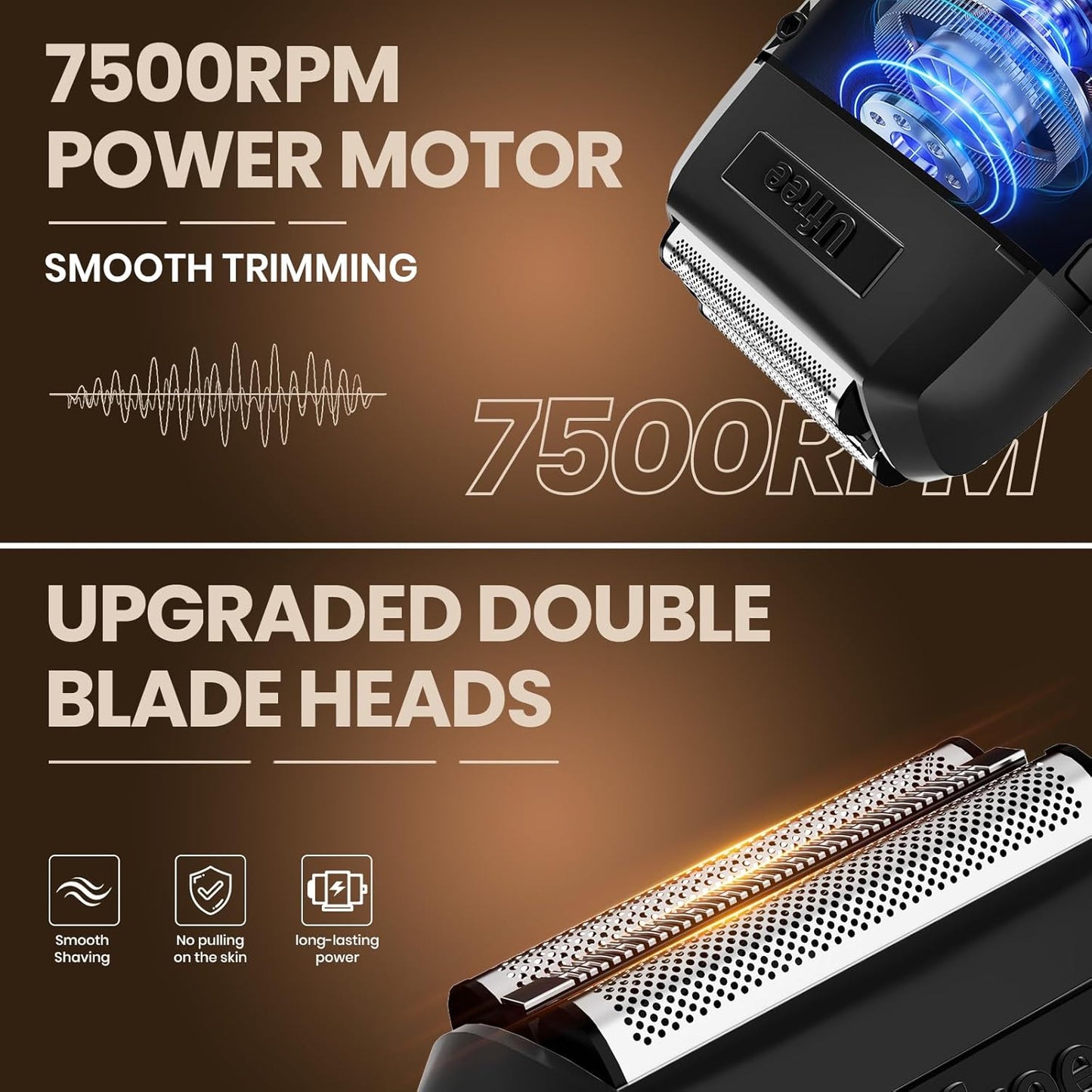 Beard Trimmer for Men, Foil Shaver Electric Razor, Shavers for Body Face Nose Ear, Cordless Hair Trimmer, Professional Hair Clippers, Mustache Grooming Kit Birthday Gifts for Men