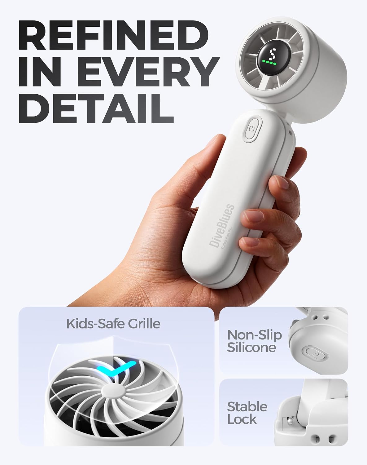 Mini Handheld Turbowaaier 4000mAh 3-in-1 Draagbaar - Wit