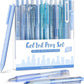 Ocean Series Gel Pens, Black & Blue Ink w/ 0.5 mm Fine Point, Cute School Office Supplies Aesthetic Desk Accessories - Set of 12