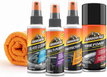Armor All Motorwas en Motorbinne-skoonmakerstel, sluit handdoek, bandskuim, glassproei, beskermingsproei en skoonmaaksproei in