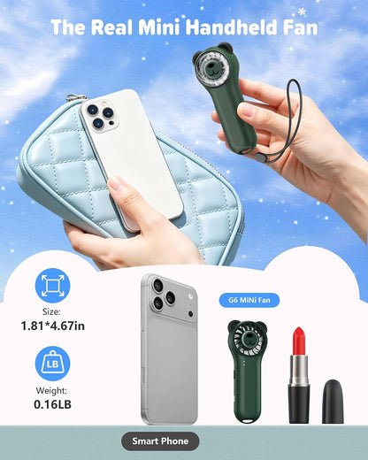 Oulike Beer Mini Handheld Draagbare Waaier 11000RPM Herlaaibaar - Groen