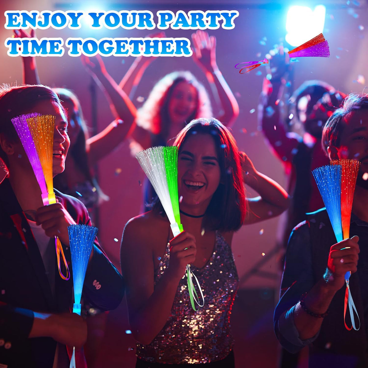 Halloween Glow in Dark Party Favors for Kid,12PCS Light Up Fiber Optic Wand