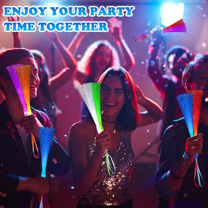 Halloween Glow in Dark Party Favors for Kid,12PCS Light Up Fiber Optic Wand