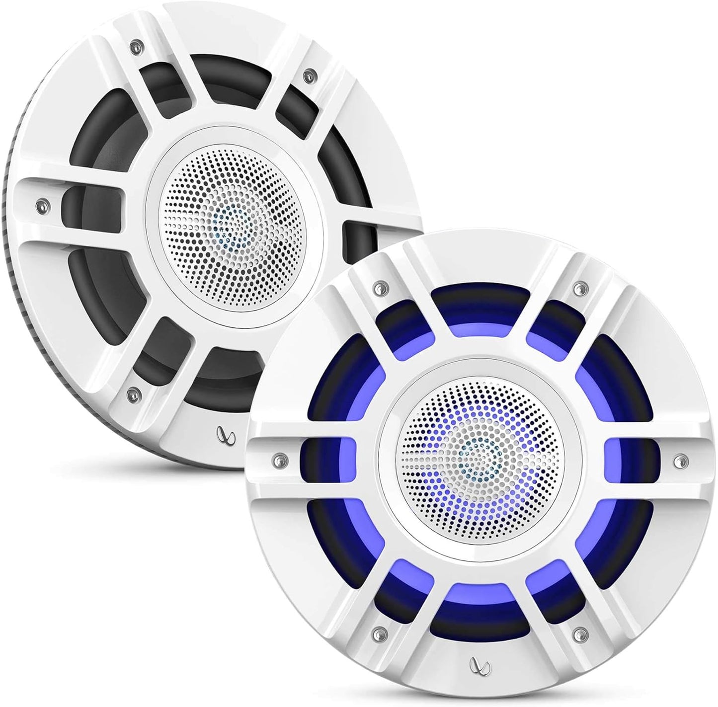 Infinity Kappa Marine Series White 8" Premium 3-Way RGB LED Convertible Speakers - White