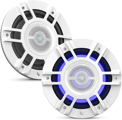 Infinity Kappa Marine Series White 8" Premium 3-Way RGB LED Convertible Speakers - White