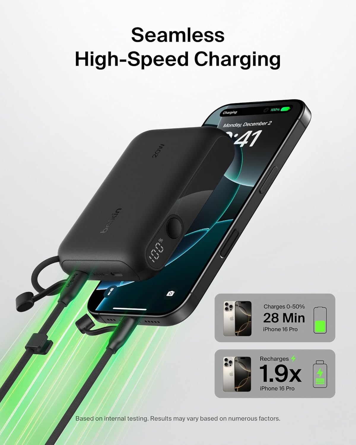 Portable Charger Slim 10,000mAh USB-C Power Bank - (Black)