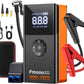 Portable Car Jump Starter with Air Compressor, 4000A 180PSI Car Battery Jump Starter Battery Pack (10L Gas/8L Diesel), 12V Car Jump Box Car Battery Jumper Starter, Large LCD Display,2 Lights (Orange)
