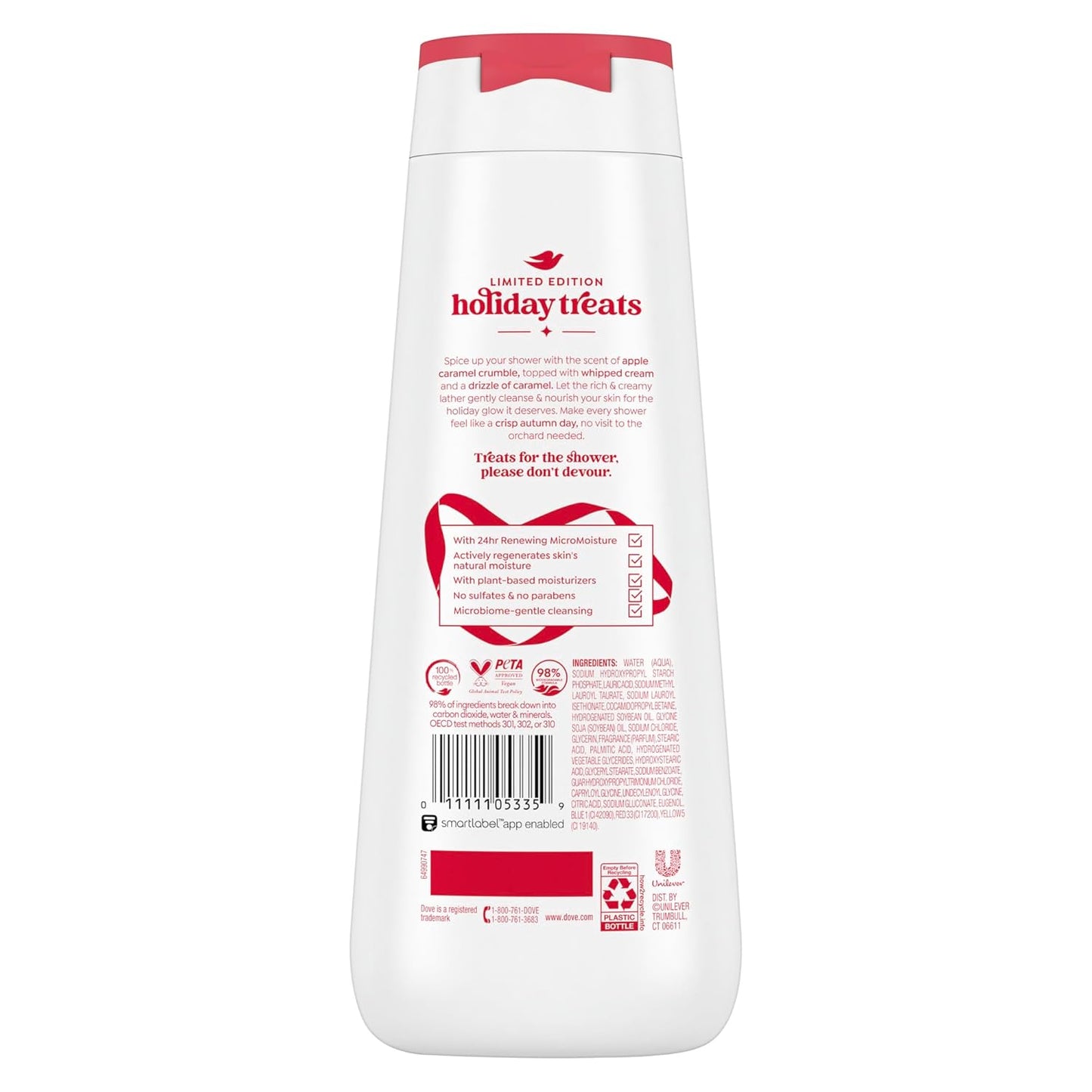 Dove Limited Edition Holiday Treats Body Wash for Deep Nourishment Apple Cider Carmel - 20 oz (Pack of 2)