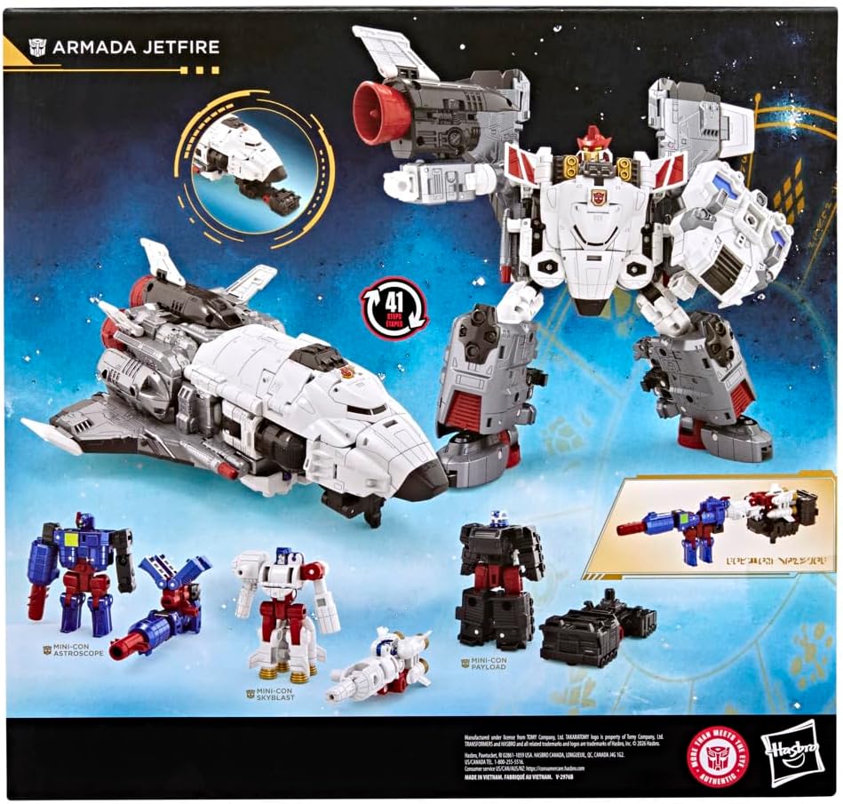 Transformers Age of the Primes Armada Jetfire, Commander Class 8-Inch Converting Action Figure with 3 Mini-Con Figures, Robot Toys for 8+