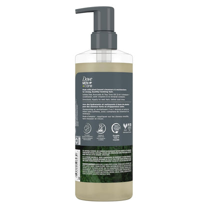 Dove Men Care 2-in-1 Shampoo + Conditioner - Avocado & Tea Tree Oil with Vitamin E & Mineral Complex, 17.5 oz (2PK)
