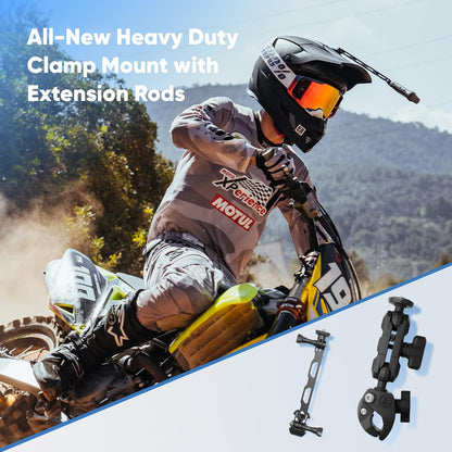 Insta360 X3 Motorcycle Bundle - Waterproof 360 Camera with 1/2" 48MP Sensors, 5.7K 360 Active HDR Video, 72MP 360 Photo, 4K Single-Lens, 60fps Me Mode, Stabilization