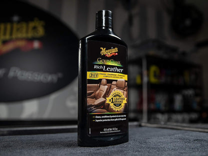 Meguiar's Gold Class Rich Leather Lotion - Maak skoon, kondisioneer & beskerm vir volledige Leerversorging (14 Oz)