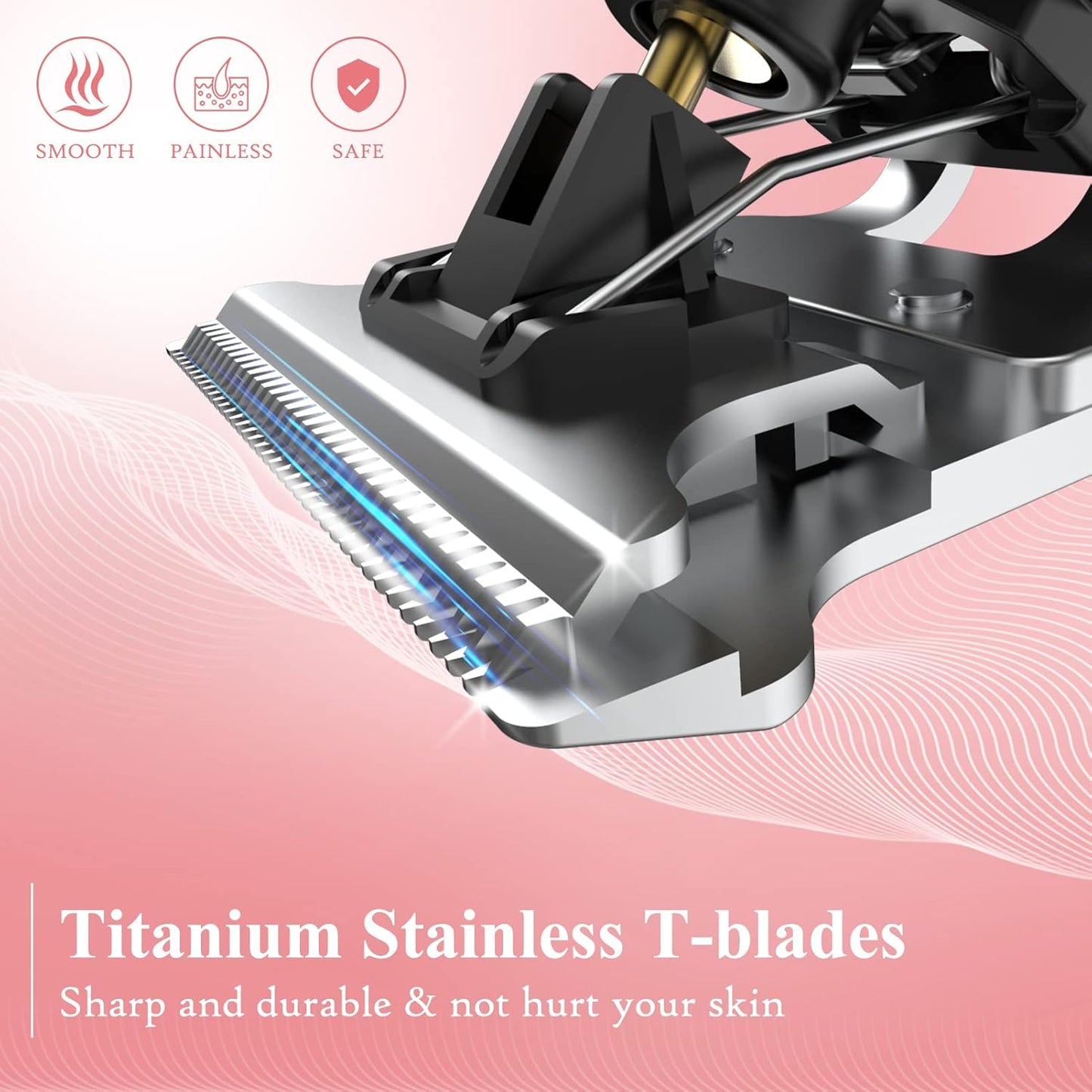 Hair Trimmer for Women, Bikini Trimmer Electric Razors Shaver for Women Grooming, Waterproof Hair Clippers Hair Cutting Kit, Gifts for Women (Rose Gold)