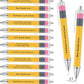 54 Pcs Back to School Teachers Pens Bulk Teacher Appreciation Gifts Inspirational Yellow Retractable Ballpoint Pens for Coworker Staff Thank You Gifts Office Writing Stationary Supplies