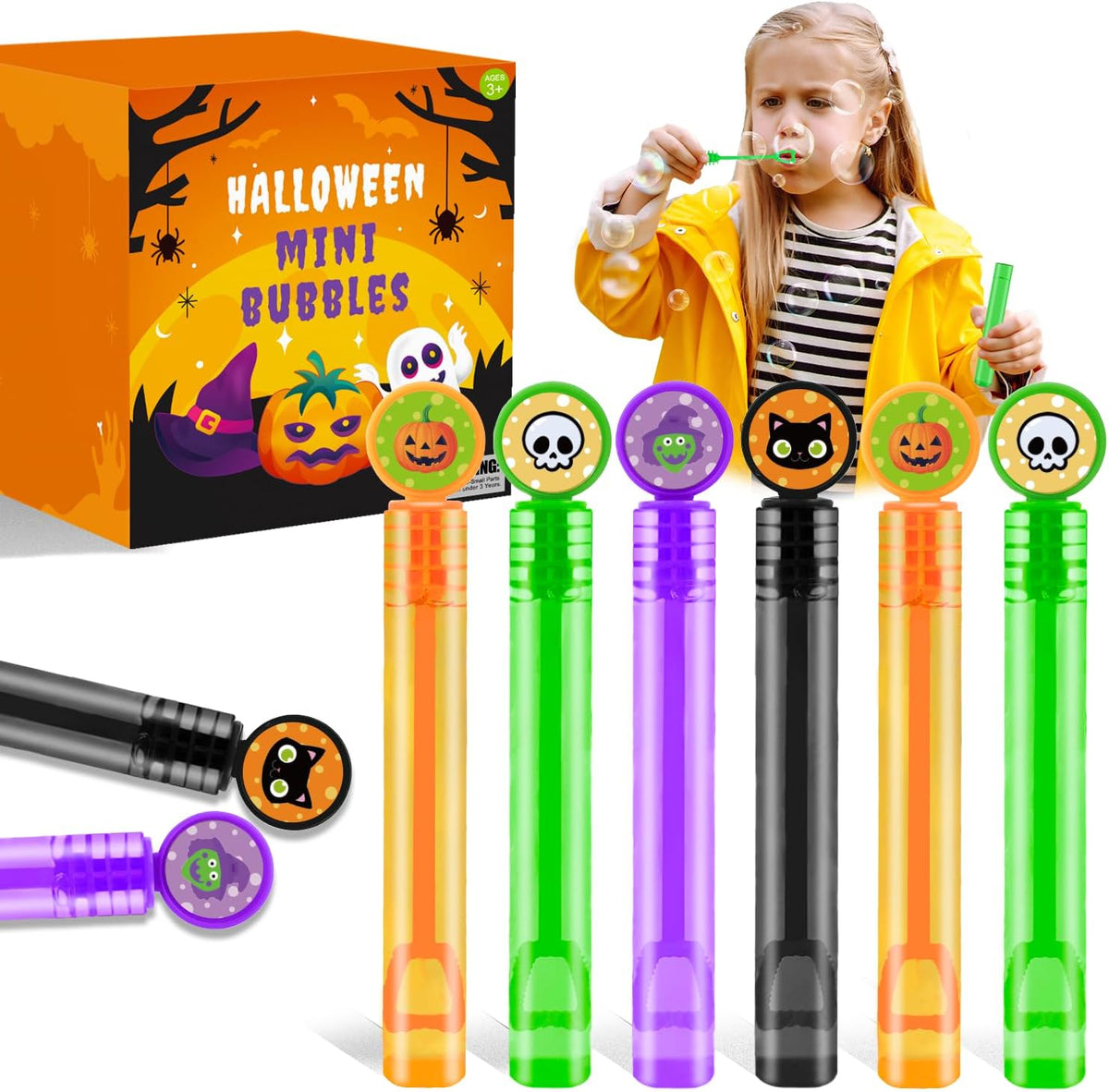 32-200 PCS Halloween Mini Bubbles Toys, Boo Basket Gift Bag Fillers Toddler