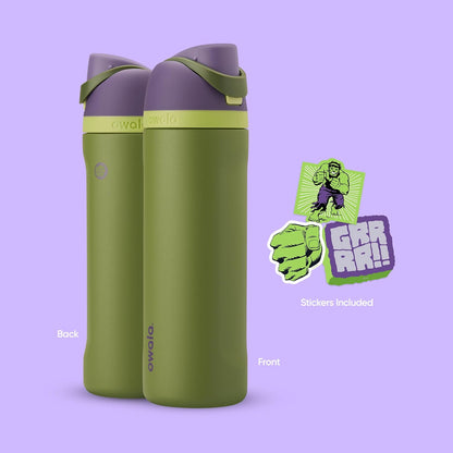 FreeSip Insulated Stainless Steel Water Bottle w/ Straw BPA-Free 24 oz - Marvel Hulk