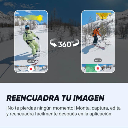 Insta360 X4 Snowboard Bundle - 8K Waterproof 360 Action Camera, 4K Wide-Angle Video, Invisible Selfie Stick, Removable Lens Guards, 135 Min Battery Life, AI Editing, No Micro SD Card