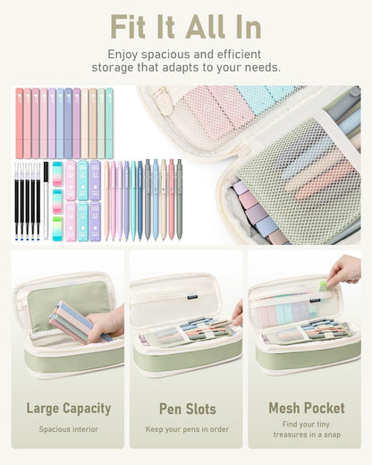 Aesthetic All-in-One Bulk Pack Supplies - Mechanical Graphite Pencil for Students Stationary School Essentials - (Green)