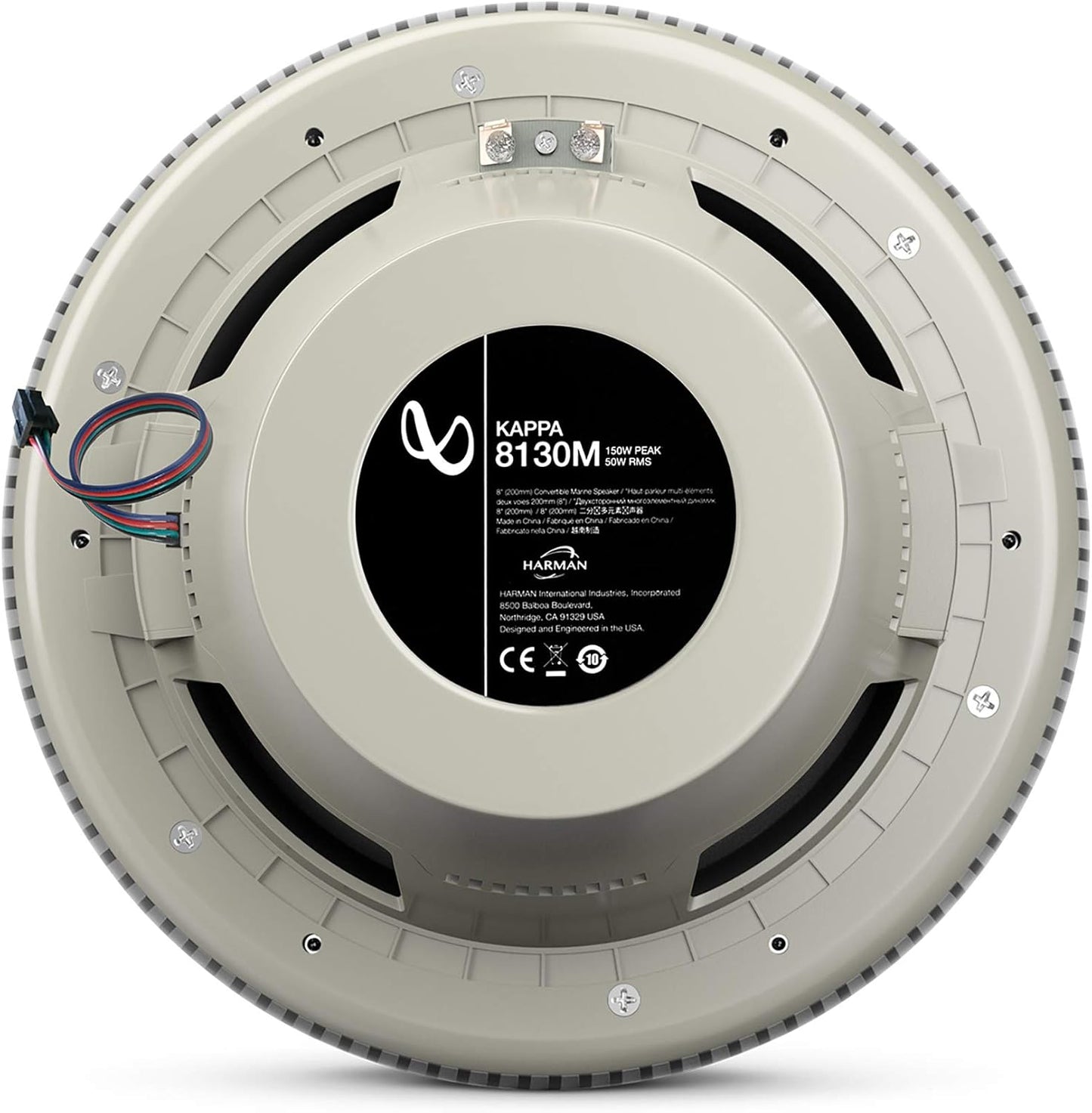 Infinity Kappa Marine Series White 8" Premium 3-Way RGB LED Convertible Speakers - White