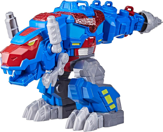 Transformers 9+ Inch Dinobot Adventures Optimus Prime T-Rex Converting Toy with Lights and Sounds Action Figure, Ages 3 and Up