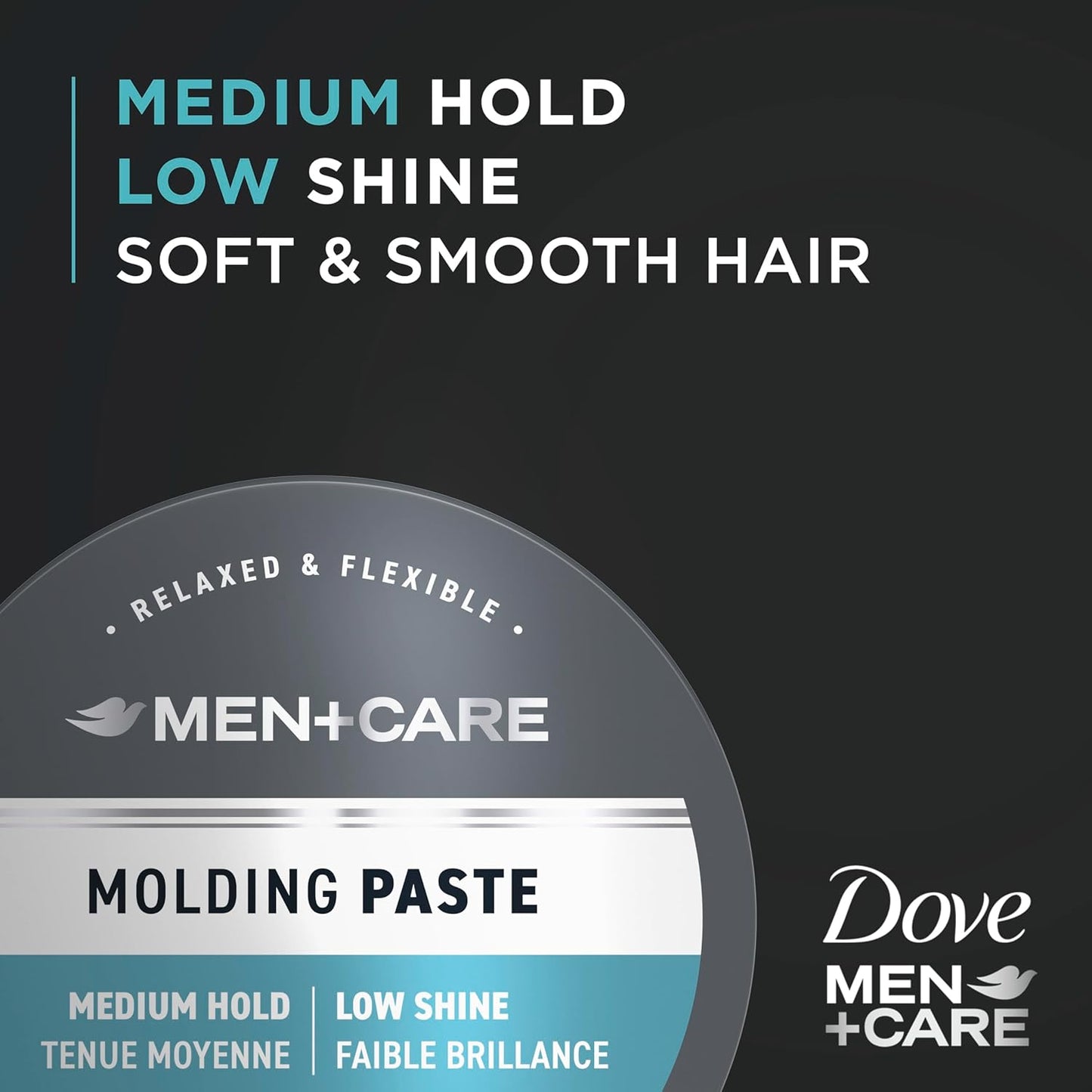 DOVE MEN Styling / Sculpting Hair Paste Product for a Medium Hold w/ A Matte Finish (Pack of 3)