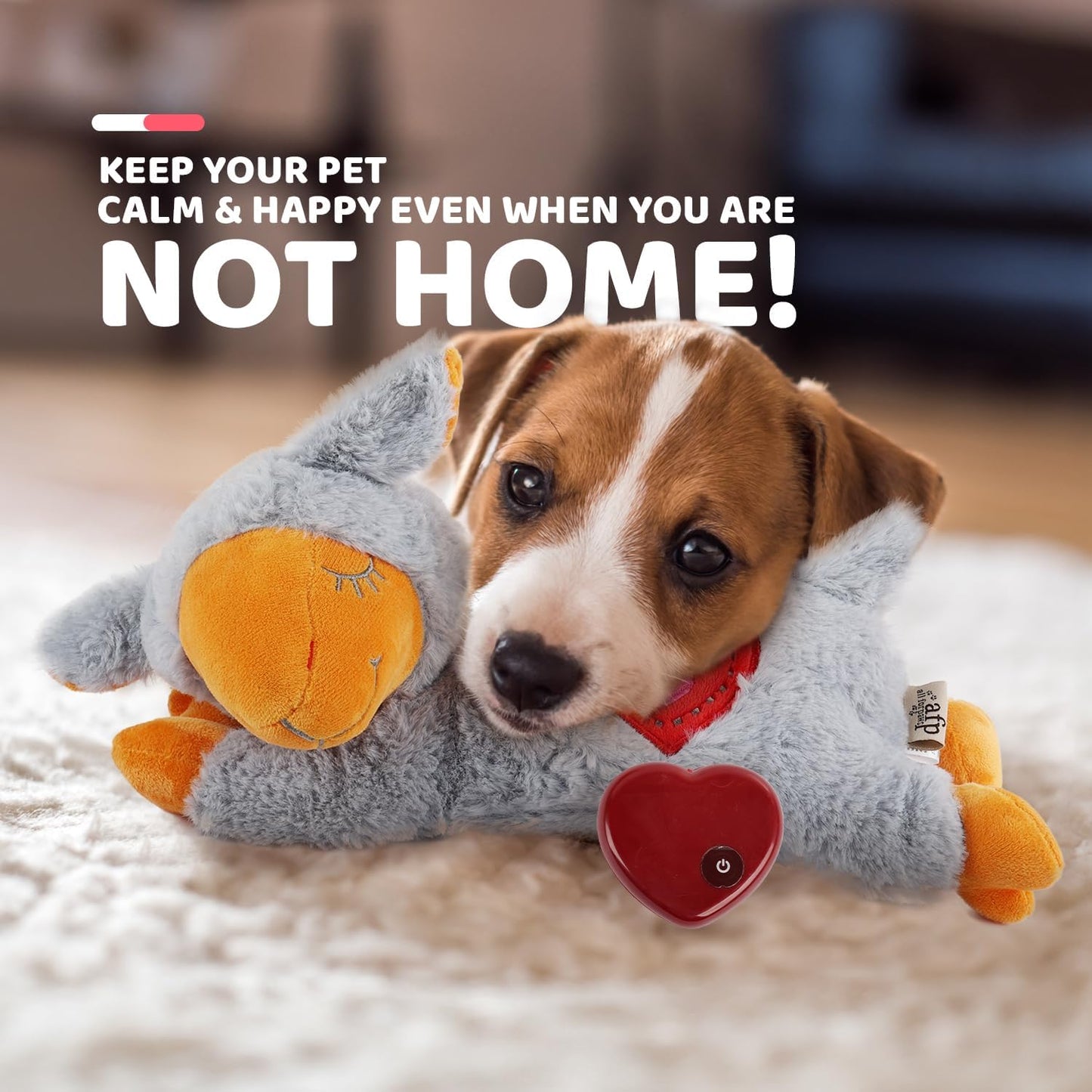 PAWS Heart Beat Plushtoy, Hondjie Slaapmaatjie, Streel-Plushtoy, Krat-Opleiding vir Hondjies