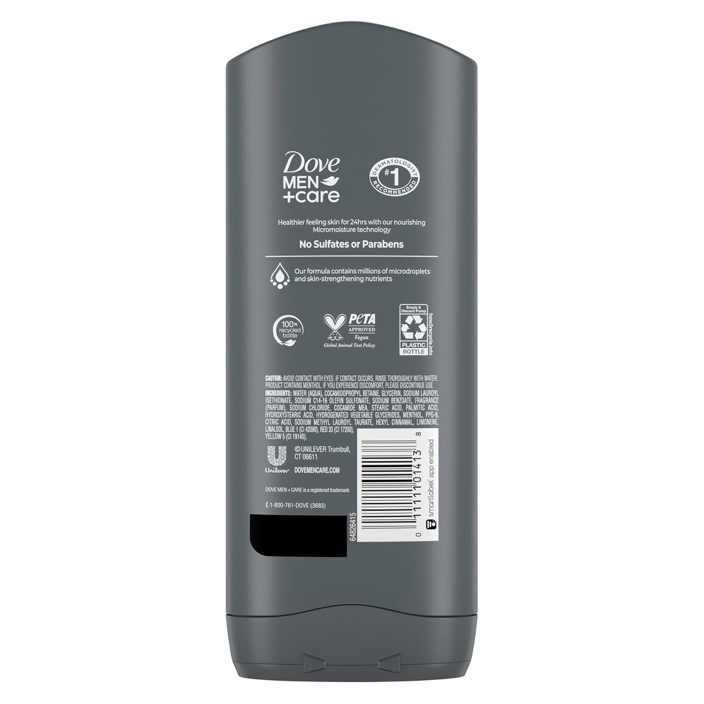 Dove Men+Care Body and Face Wash Refreshing Extra Fresh with 24HR Nourishing Micromoisture (Pack of 2)