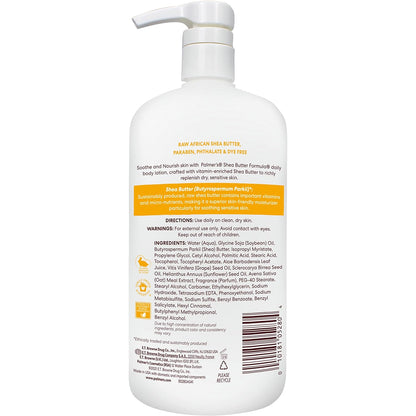 Palmer's Shea Formula Raw Shea Body Lotion for Dry Skin, Hand & Body Moisturizer, Value Size Pump Bottle, 33.8 oz (Pack of 1)