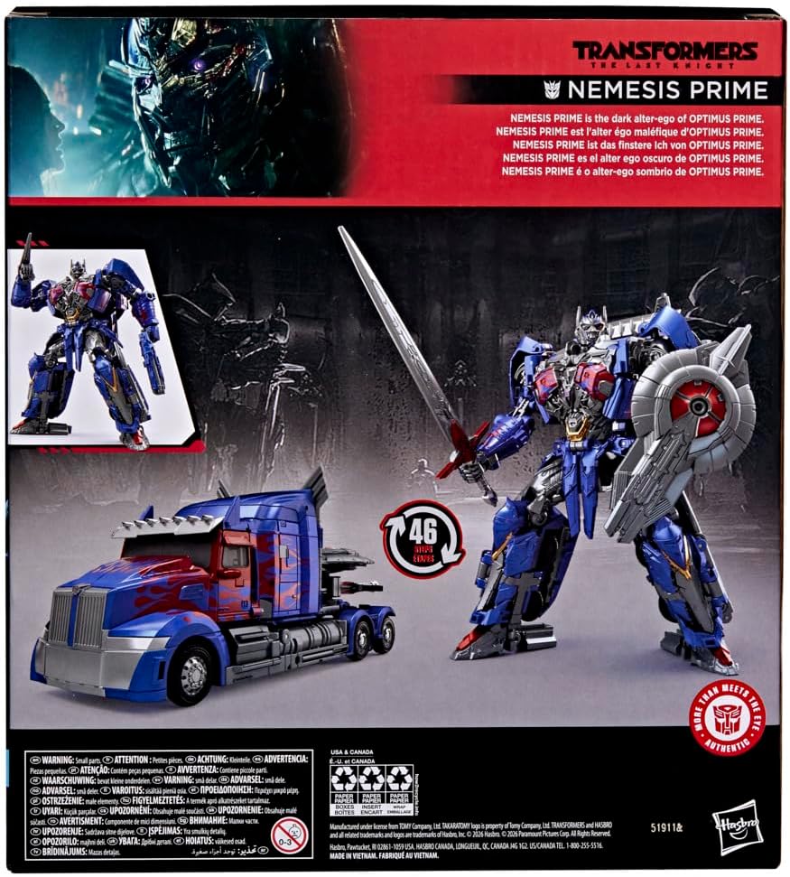 Transformers Studio Series The Last Knight Nemesis Prime, Leader Class 8.5-Inch Converting Action Figure, Robot Toys (Ages 8+)