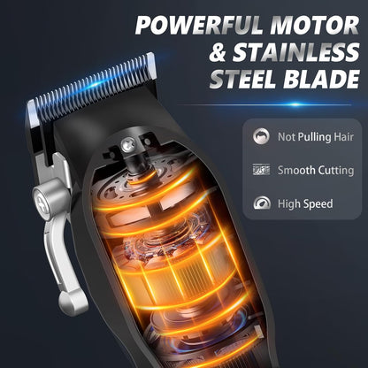 Hair Clippers for Men, Professional Clippers and Trimmers Set, Cordless Clippers for Hair Cutting, Beard Trimmer, Barber Clippers, Rechargeable Electric Shaver, Gifts for Men