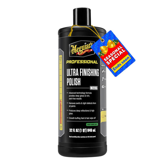 Meguiar's Mirror Glaze Ultra Finishing Polish for Impeccable Shine,Removes Defects and Swirls for a High Gloss (32 Oz)