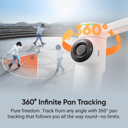 Insta360 Flow 2 Pro Vlog Bundle White - Foldable AI Phone Gimbal, Track in 200+ Apps with Apple DockKit, 360º Pan Tracking, Built-in Tripod/Selfie Stick, Remote Control, Spotlight/Backpack Mount