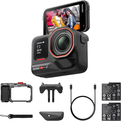 Insta360 Ace Pro 2 Xplorer Bundle Dual Battery- 8K Waterproof Action Camera Co-Engineered with Leica, 1/1.3" Sensor, Dual AI Chip, Leading Low Light, Superior Audio, Flip Screen & AI Editing for Vlogs