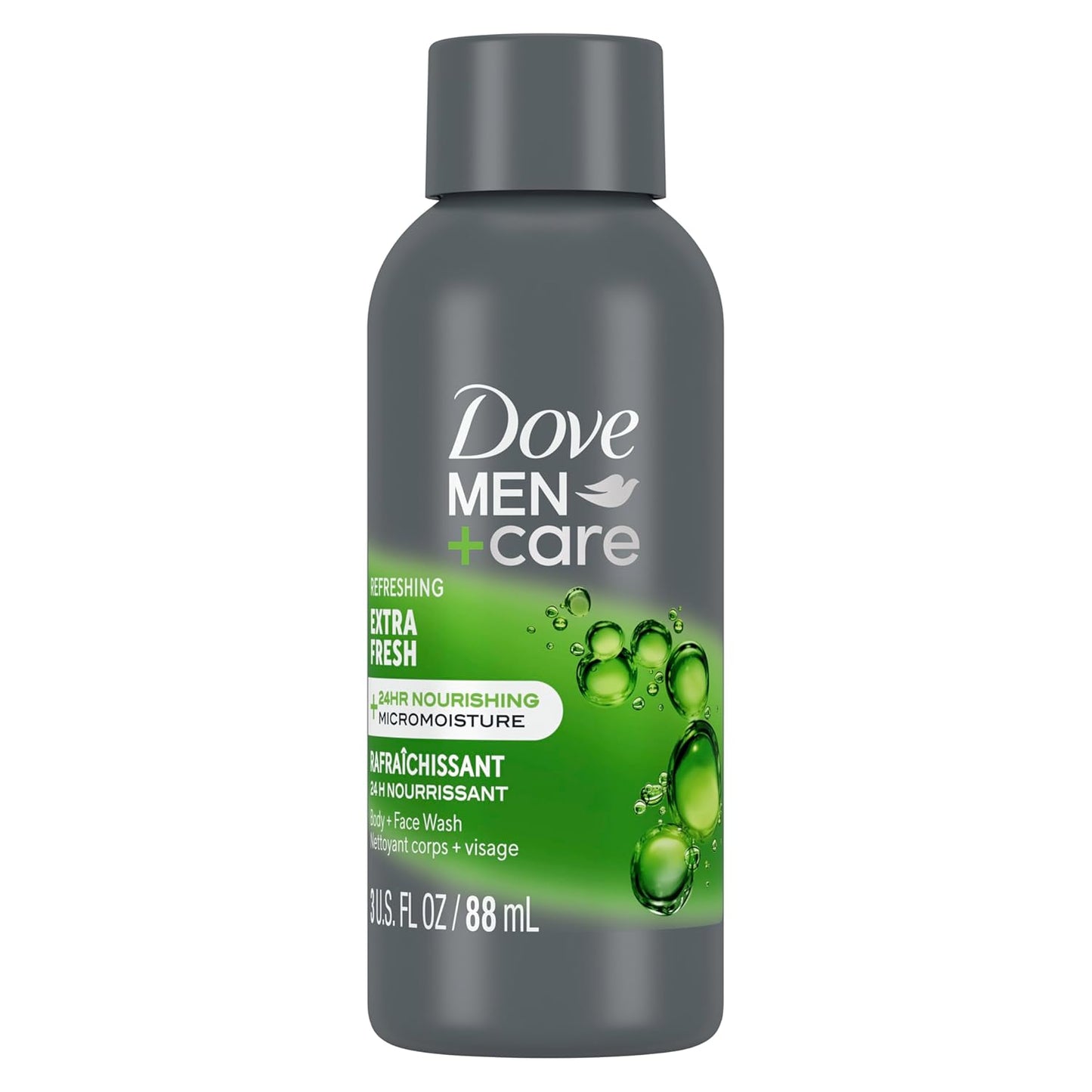 Dove Men+Care Refreshing Extra Fresh w/ 24-Hour Nourishing Micromoisture Technology Body Wash for Men - 3 oz (Pack of 3)
