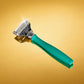Razor Handle and Blade Cartridge- German Engineered Blades (Tropical Green)