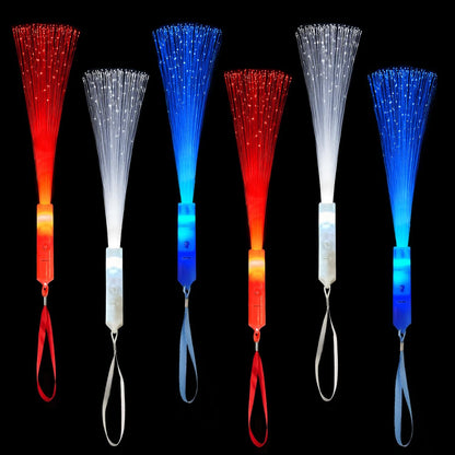Bulk Party Favors Supplies for Kids-48 Pack, 250th Anniversary Accessories Red White Blue Glow Sticks, Patriotic Light Up Toys Games Decorations