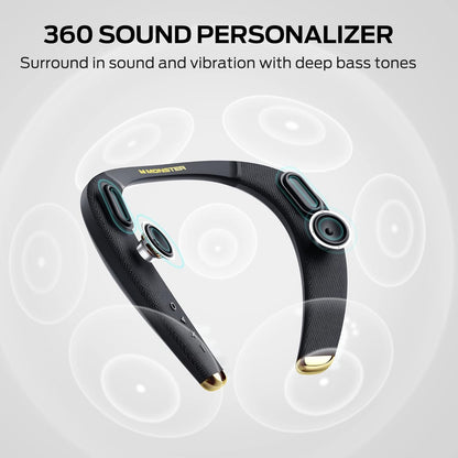 Monster Boomerang Petite Neckband Bluetooth Speakers, Neck Speaker with 15H Playtime, aptX High Fidelity 3D Stereo Sound, Low Latency, Built-in Mic, IPX5 Waterproof Wearable for Home Outdoor