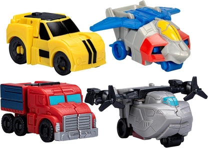 Transformers EarthSpark Tacticon Bundle, Set of 4 Mini Robot Action Figures, Converts in 1 Step, Interactive Fidget Toys for Boys and Girls Ages 6 and Up (Amazon Exclusive)