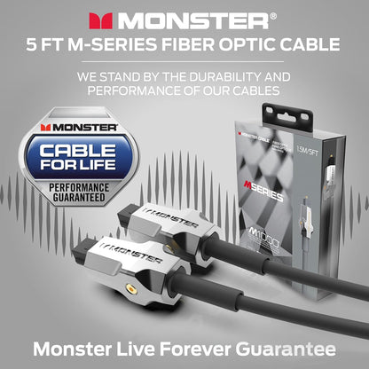 Monster M-reeks 1000 Optiesevesel-oudio-Toslink-kabel, Klankbalk Optiese Oudiokabel met Goue Konneksies, 1,5m