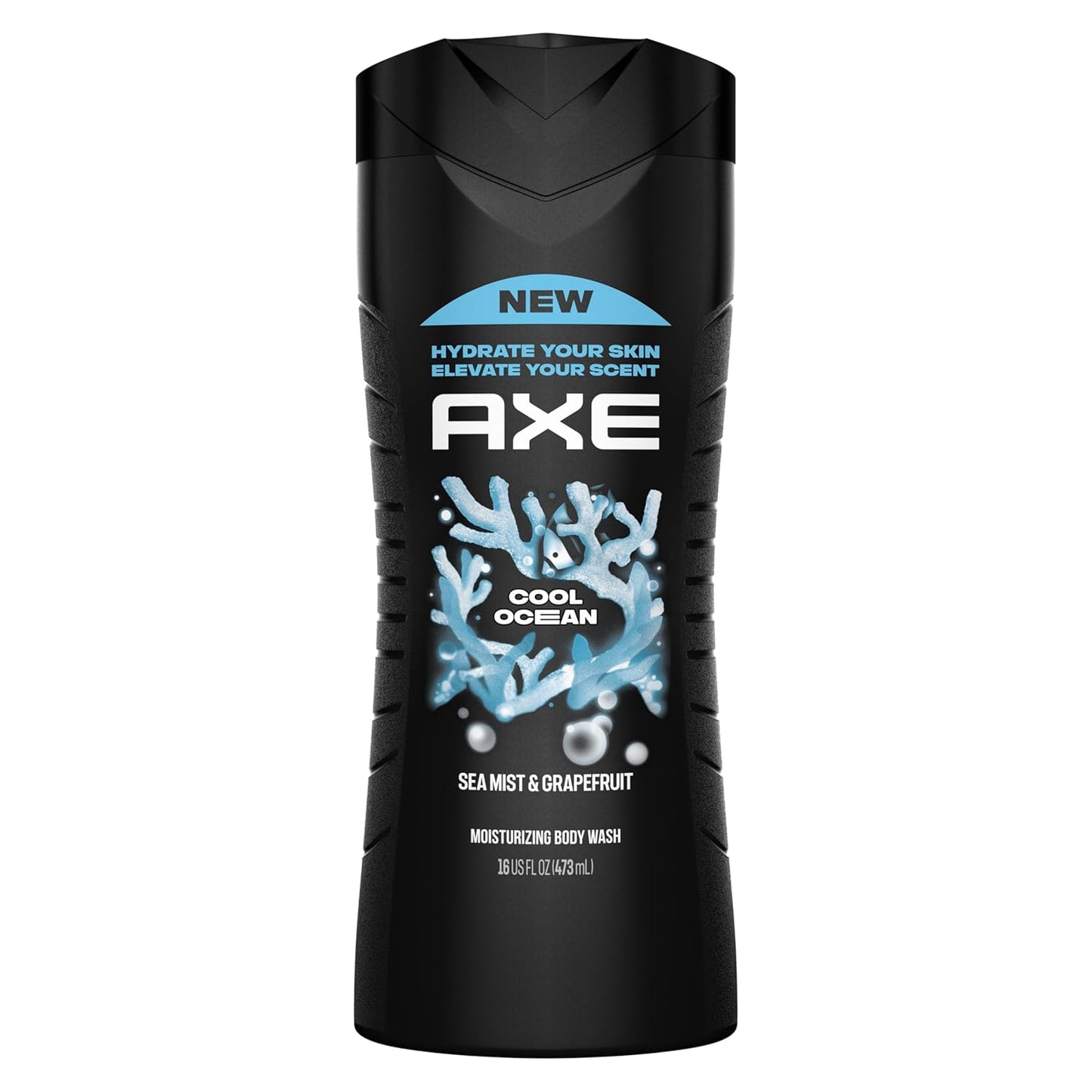 AXE Cool Ocean Men's Body Wash With Essential Oils 12H Refreshing Scent Body Wash For Men, Clean and Fresh Scent (16 oz)