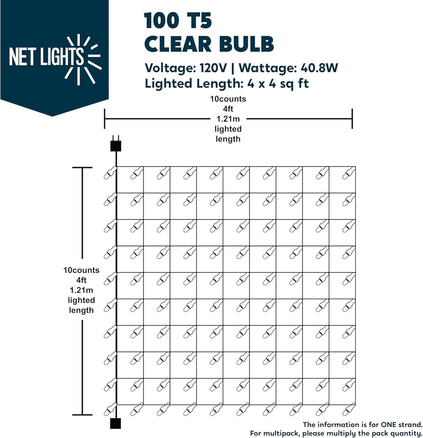 Kersfees Netliggies,100 ST Warmwit vir Binne- & Buiteversierings