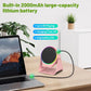 Wireless Induction Audio Bluetooth Speaker, 4 in 1 Phone Stand Speakers Amplifier with Colorful Ambient Light,360° Adjustable Holder - Pink